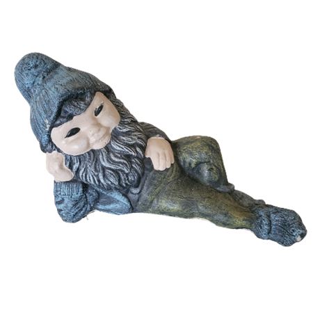 Laying Garden Gnome Statue