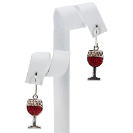 ANNALEECE Crystal Red Wine Glass Earrings