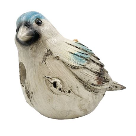 Giftcraft Blue Wooden Bird-Shaped Birdhouse