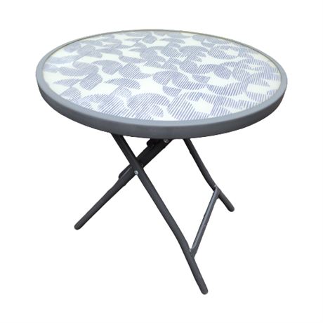 Fabric Insert Top Folding Outdoor Side Table