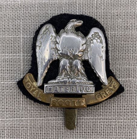 Vintage Royal Scots Greys British Army Cavalry Hat Badge