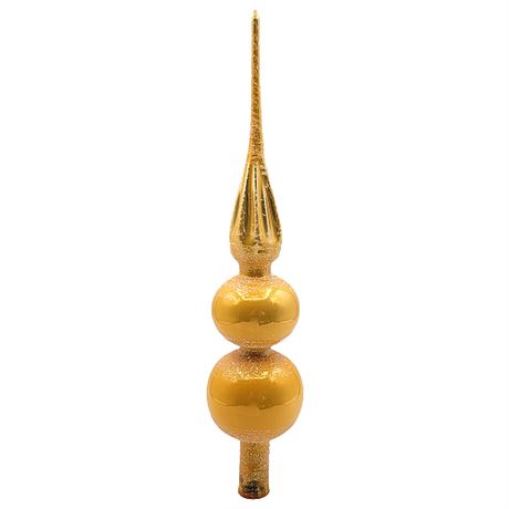 13.5" Hand Blown Yellow Glass Christmas Tree Topper