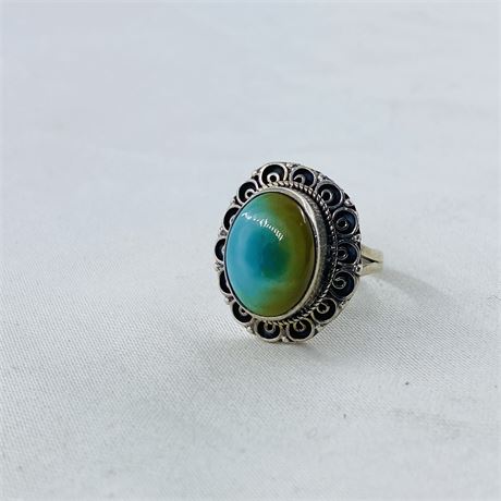 10.6g Sterling Turquoise Ring Size 8