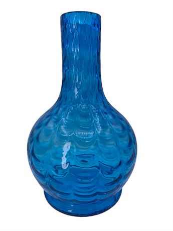 Antique Draped Swag 9 1/2” tall Aquamarine Glass Vase