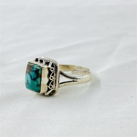 10.5g Sterling Turquoise Ring Size 10.5