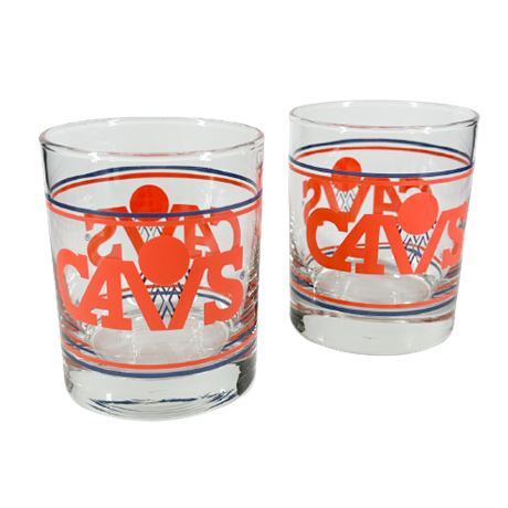 Pair Vintage Cleveland Cavaliers Cocktail Glasses