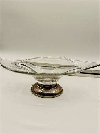 Glass Candy Dish with Silver Base