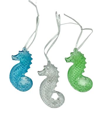 Three (3) Waterford Seahorse Ornaments