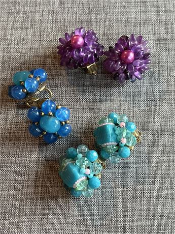 Vintage clip earring lot