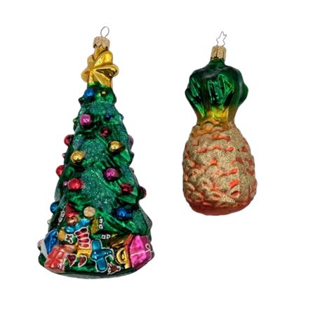C. Radko Tree and Inge Glas Pineapple Ornaments