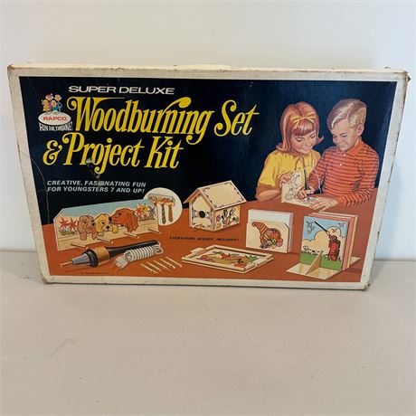 Vintage Rapco Woodburning Set & Project Kit in Original Box