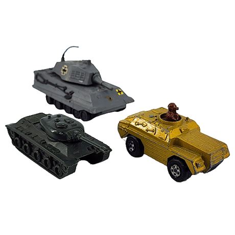 Vintage Tank Toys, Lot of 3