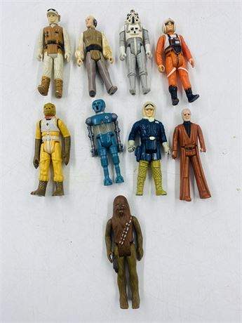 9x 1977-83 Star Wars Figures