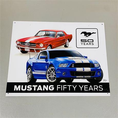 Mustang 12.5x16” Metal Retro Sign