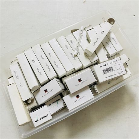 Box of New WAC Lighting Light Bulbs + Parts
