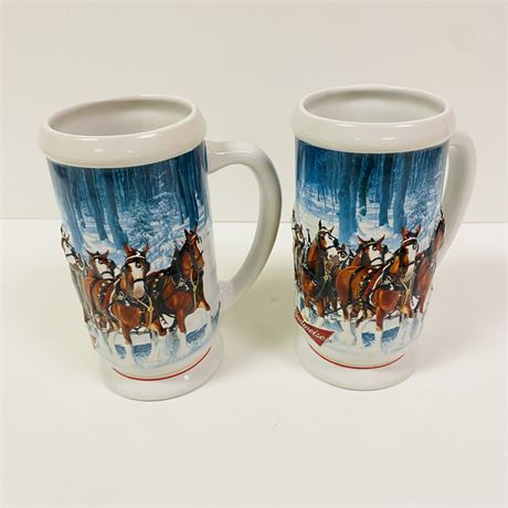 2 Budweiser Steins