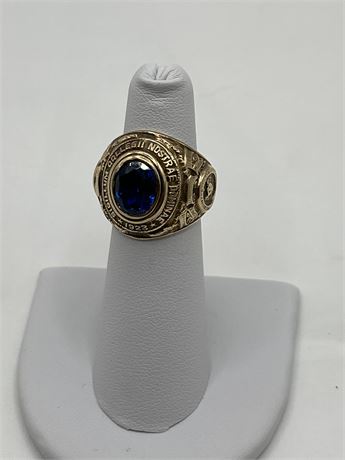 10kt. 1923 bluestone high school/college Vintage gold ring