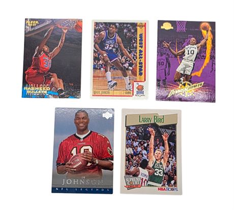 Basketball Cards, Dennis Rodman, Larry Bird, Magic Johnson,