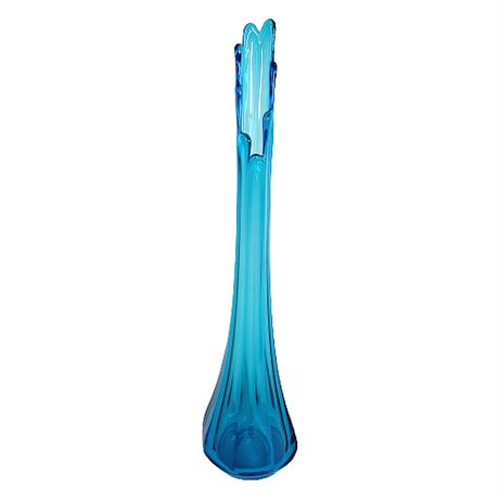 Mid-Century Viking Bright Blue 17" Swung Glass Vase