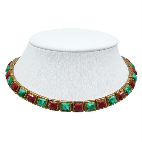 Vintage Egyptian Revival Thermoset Plastic Choker/Collar Necklace