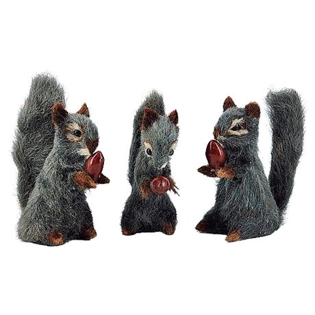 Vintage Squirrel Figurines, Set of 3