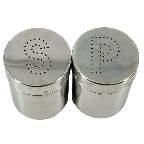 Pair of Vintage Stainless Steel Salt & Pepper Shakers