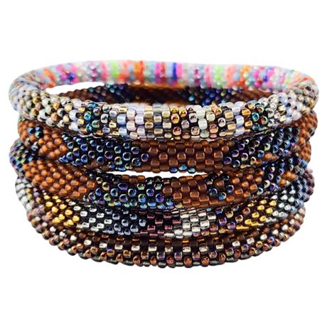 Genuine Sashka Nepalese Beaded Roll On Bracelets