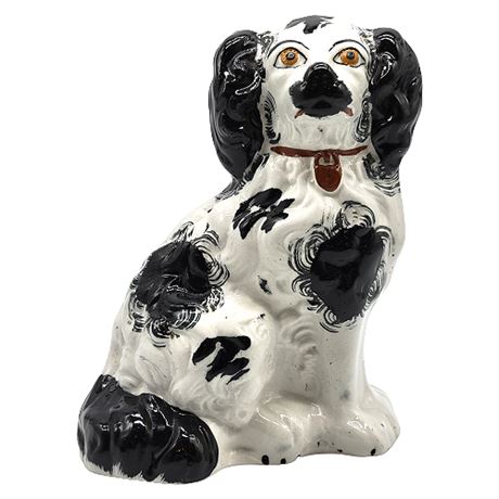 Older Staffordshire Dog Figurine, Right Facing