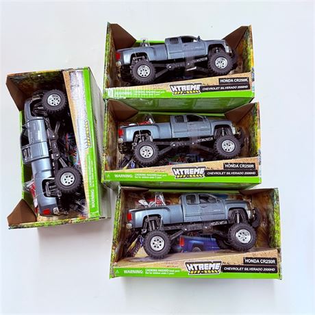 4 New Xtreme Off-road Truck + Dirtbike Sets