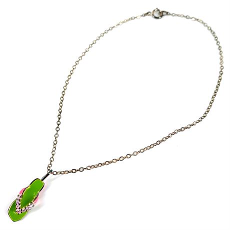 Sterling Silver and Green Anklet