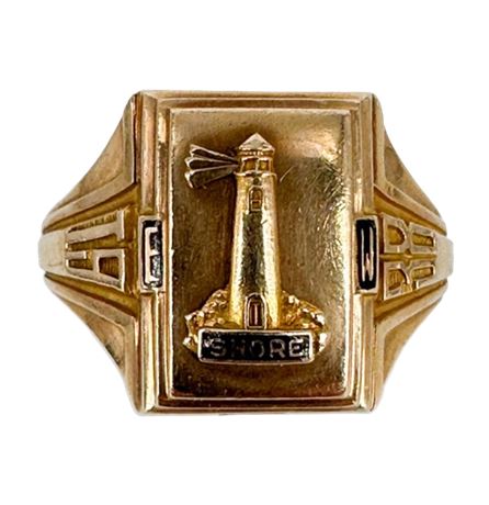 1938 10K Gold Shore High School Class Ring
