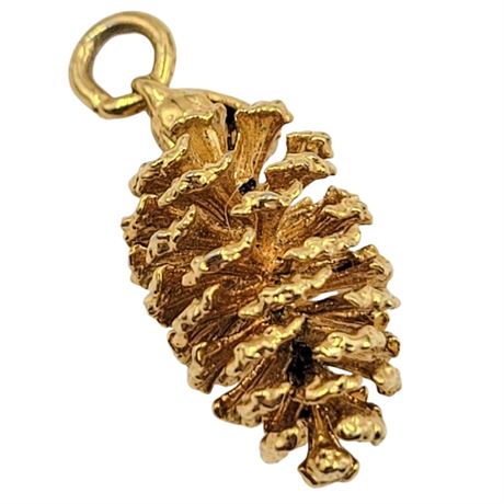 Mini Gold Tone Pinecone Necklace Charm