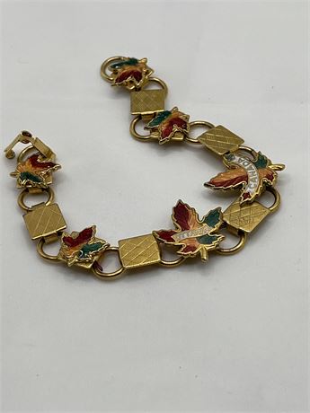 Enamel goldtone souvenir bracelet