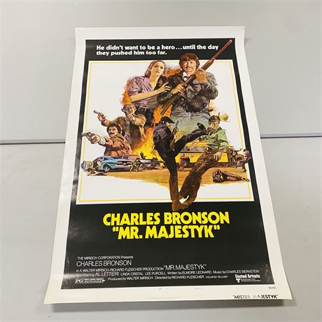 Original 1974 Mr Majestyk Charles Bronson Movie Poster