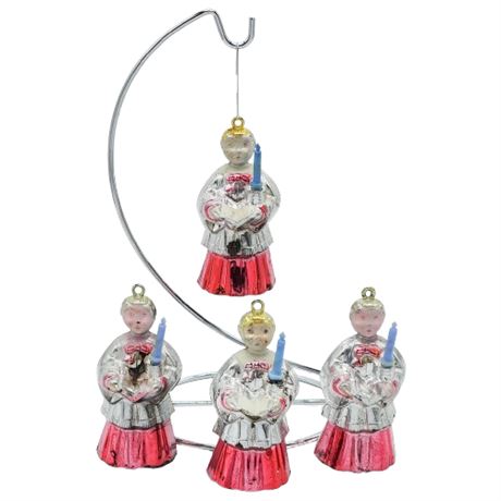 Vintage 50s Bradford Choir Boys Metallic Celluloid Ornaments