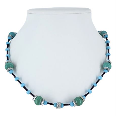 Vintage Hand Strung Czech Glass Beaded Necklace