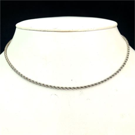 Vintage Designer Armbrust Solid Rope Sterling Silver Necklace