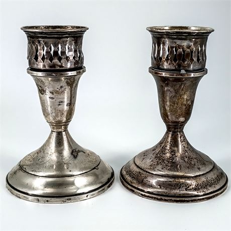 Towle Sterling Silver Candlestick Holder Pair, Weighted and Reinforced