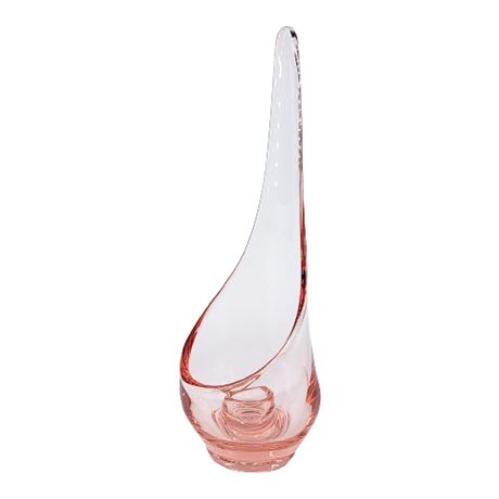 Viking Glass Epic Junior Taperglow Candle Vase in Pink Cherry Glow