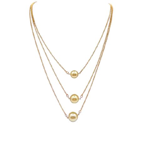Necklace with 3 Large Pearls