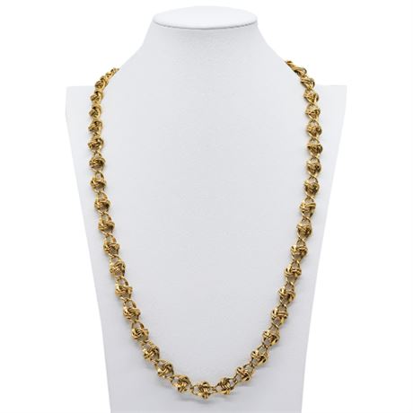 Vintage Chunky Gold Tone Double Link Chain Necklace
