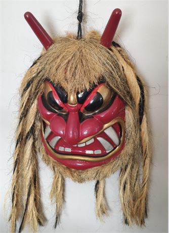 Traditional Namahage Oni Japanese Demon Mask New Year Celebration Red 18"(27")