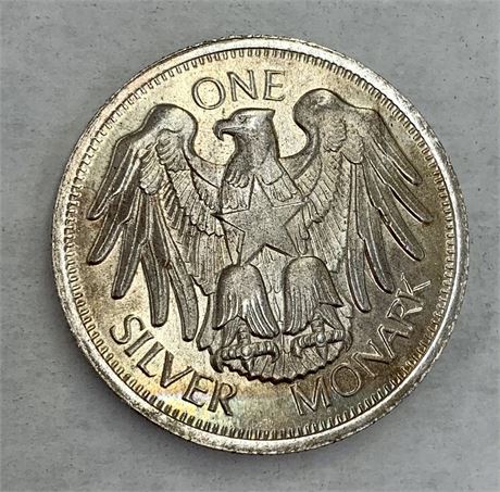 .999 Fine Silver One Troy Ounce Silver Monark  Eagle Coin