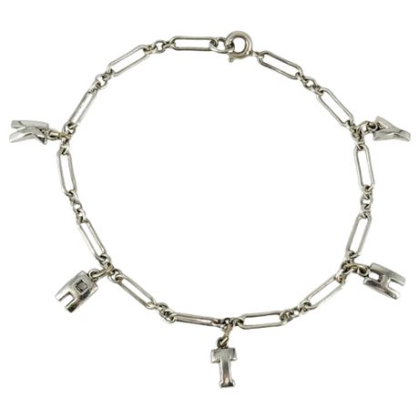 Vintage Sterling Silver KATHY Name Charms Necklace