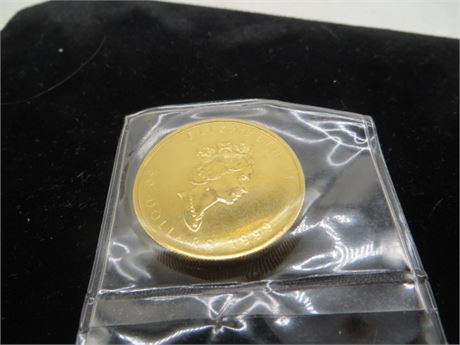 1999 Fifty Dollar Canadian Gold Mable Leaf Coin In Sealed Package