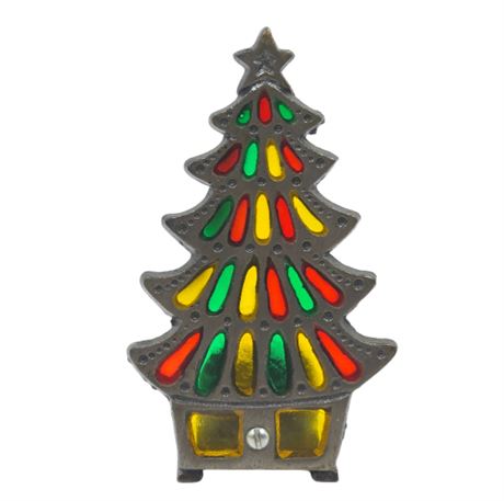 Cast Iron & Stained Glass Tea Light