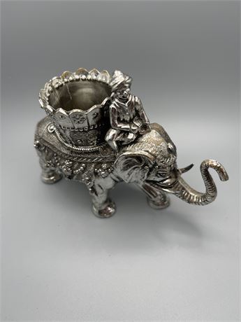 Silver painted  elephant figure