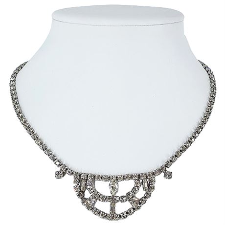Vintage Elegant Prong Set Rhinestone Necklace