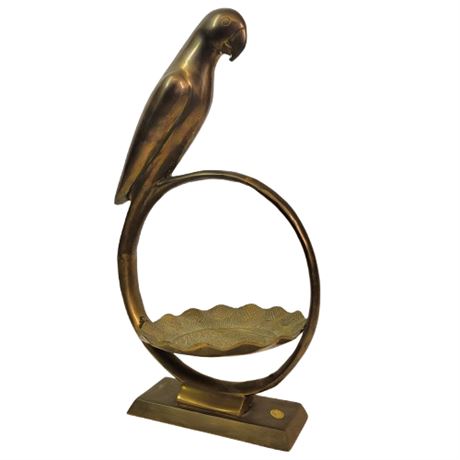 Vintage Brass Parrot Cigar Ashtray