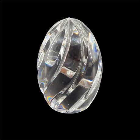 Dansk International Style Solid Cut Crystal Egg Paperweight